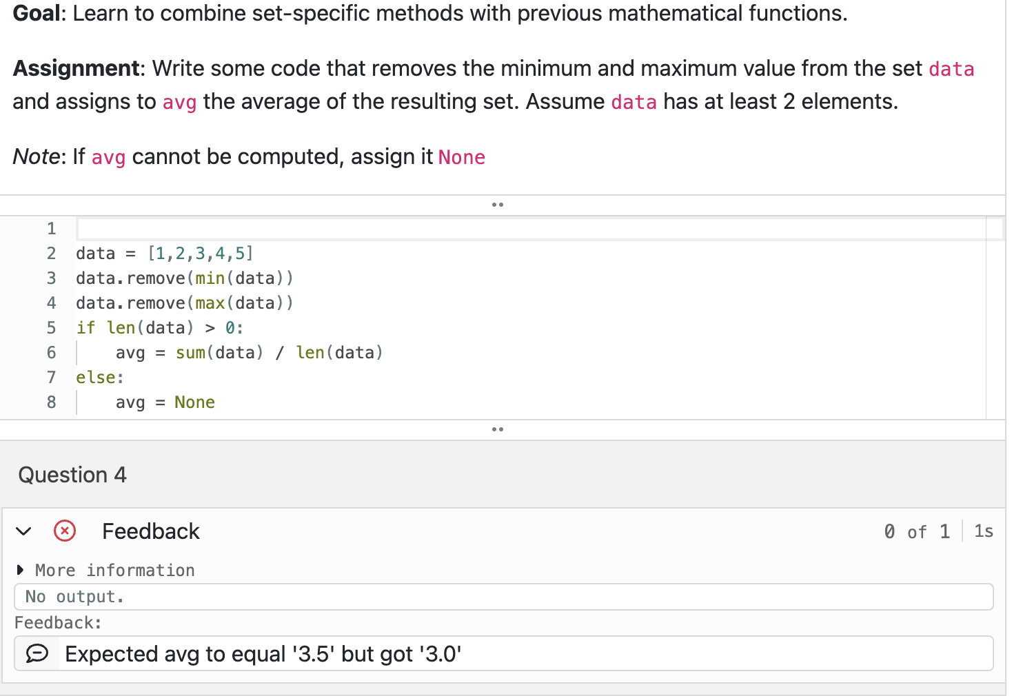  Goal: Learn to dynamically create a set. Assignment: Assume the variable