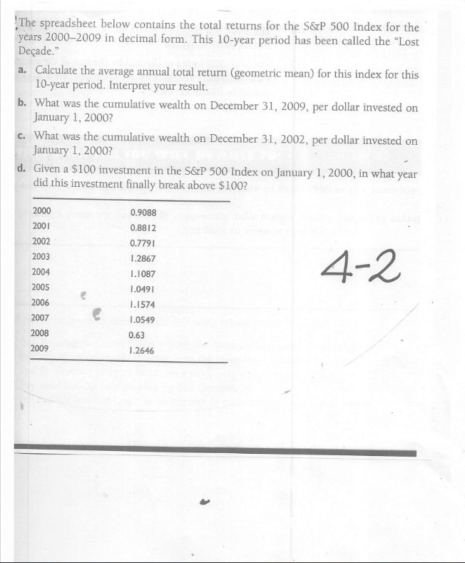 Please show work for this in excel. Thank you: 'The spreadsheet below
