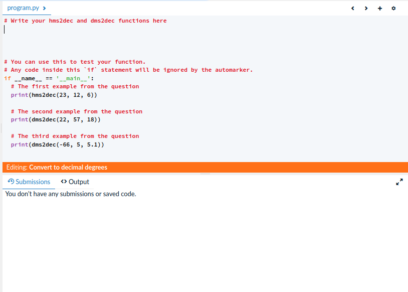 Complete or do correctly the python code of: program.py > # Write