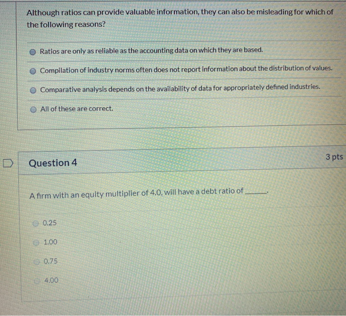  Although ratios can provide valuable information, they can also be misleading