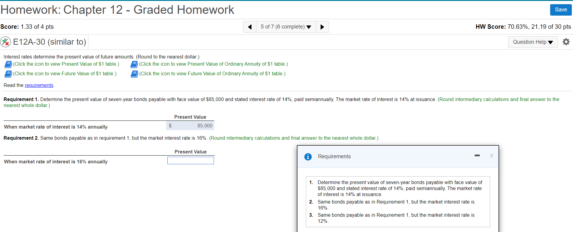 0 of 6 pts 7 of 7 (6 complete) HW Score: 70.63%,