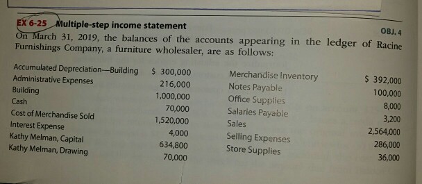 net income? Explain. C. EX6-2 Determining cost of merchandise sold OBJ.1 -For
