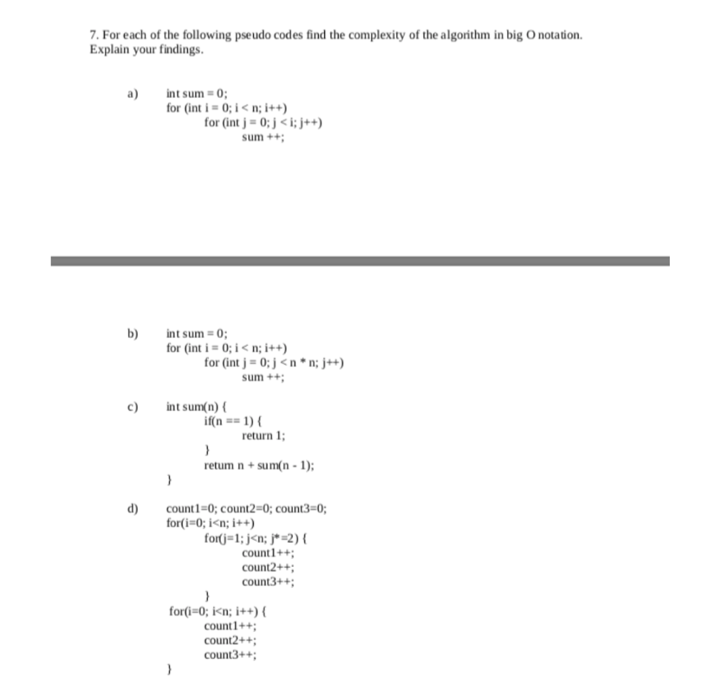 Please fill up the table and show solution. Please write clearly.