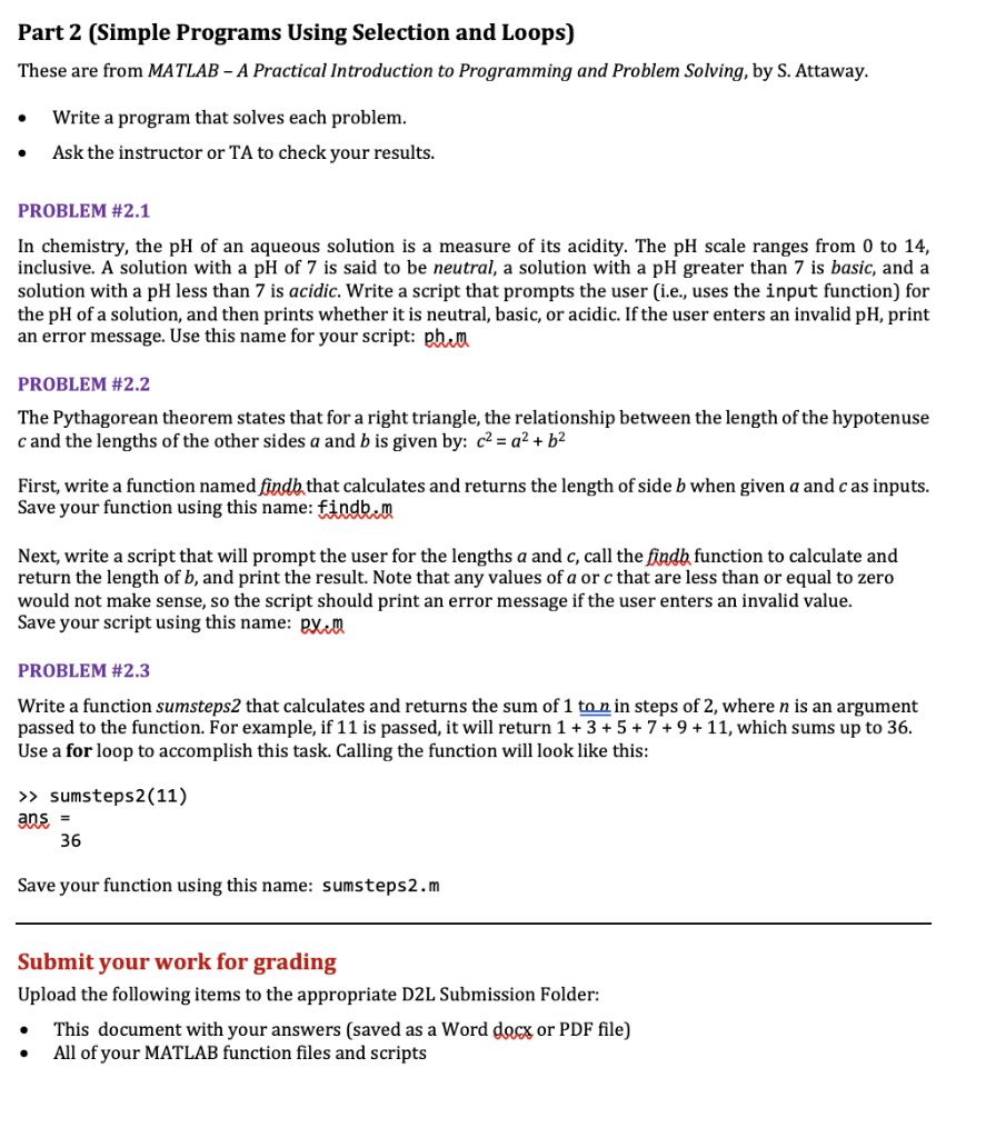  Part 2 (Simple Programs Using Selection and Loops) These are from