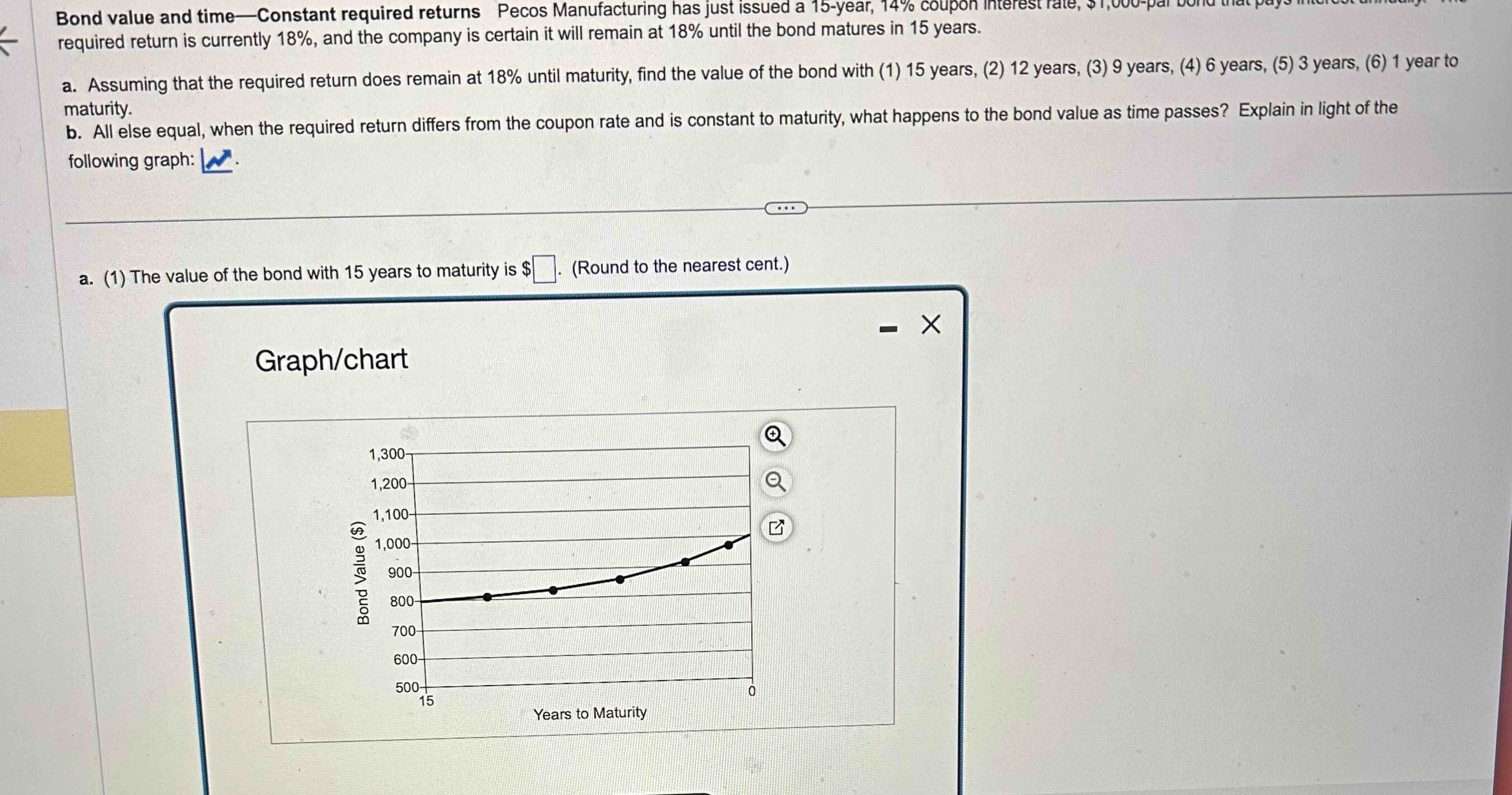  Bond value and time-Constant required returns Pecos Manufacturing has just issued