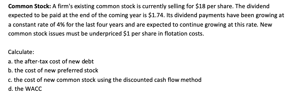 composed of the following sources and target market value proportions. Source of