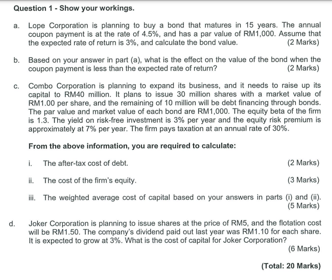 PLEASE ANSWER FULLY FROM A TO B, C AND D, ANSWER NOW