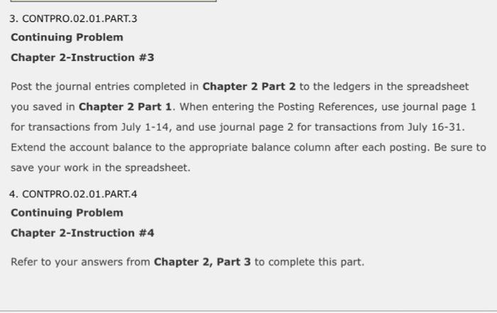  Queations 4 & 5 3. CONTPRO.02.01.PART.3 Continuing Problem Chapter 2-Instruction #3