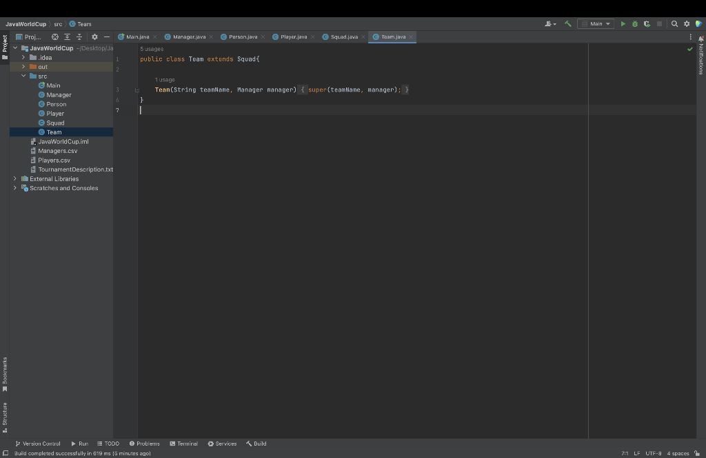 You code will be checked against other students for similarily using a