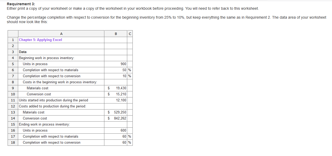 respect to the processing done in that department. Materials Conversion Total Cost