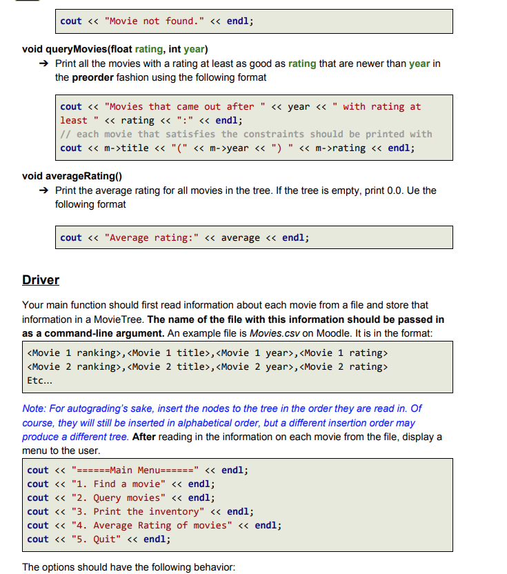 once #include // MovieNode: node struct that will be stored in the