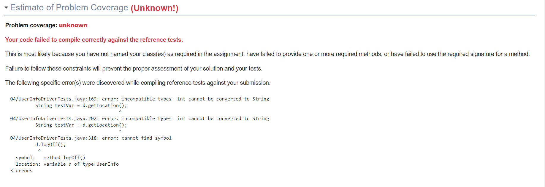 public class UserInfo { private String firstName = ""; private String lastName