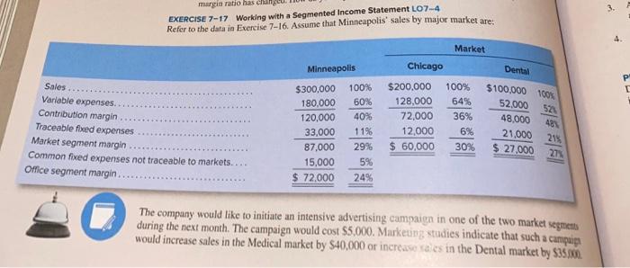 Answer Q4 , thank you margia ratio has con EXERCISE 7-17