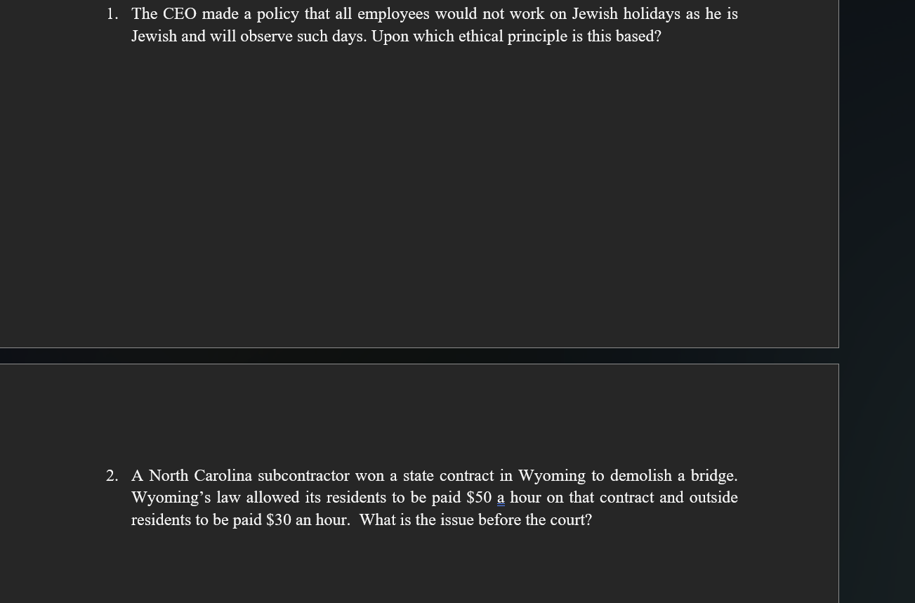 legal issue beginning with "whether." Each question is worth 4 . If