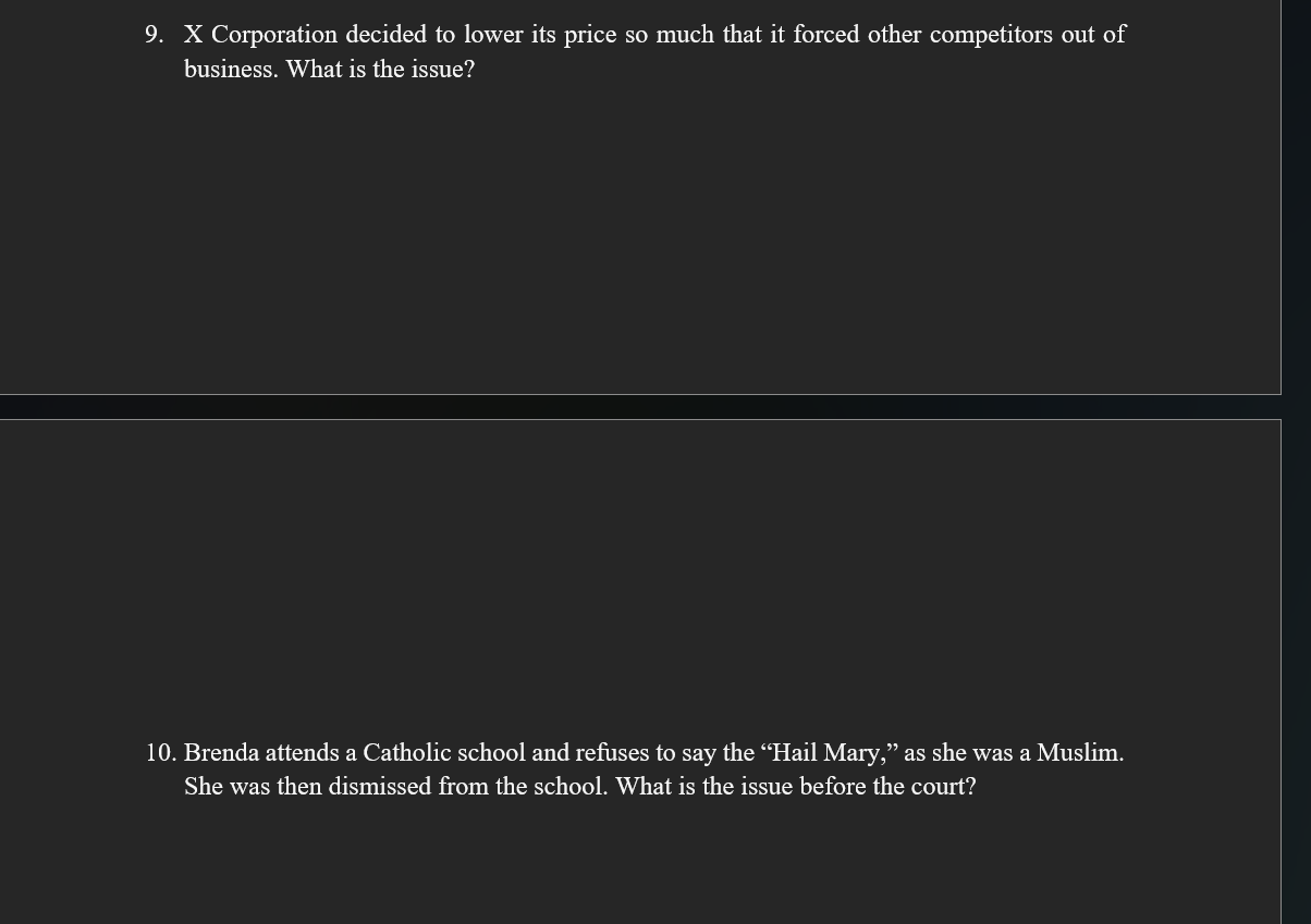 1. The CEO made a policy that all employees would not work