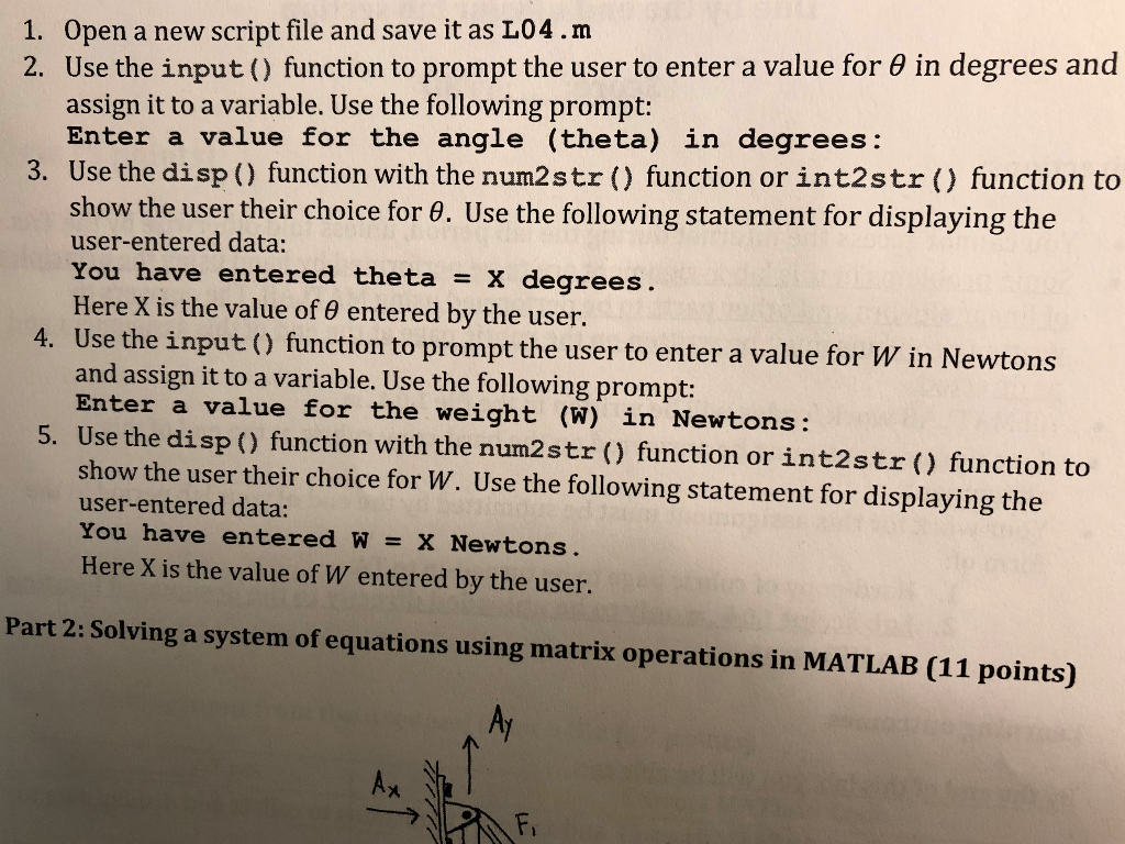  1. Open a new script file and save it as L04.m