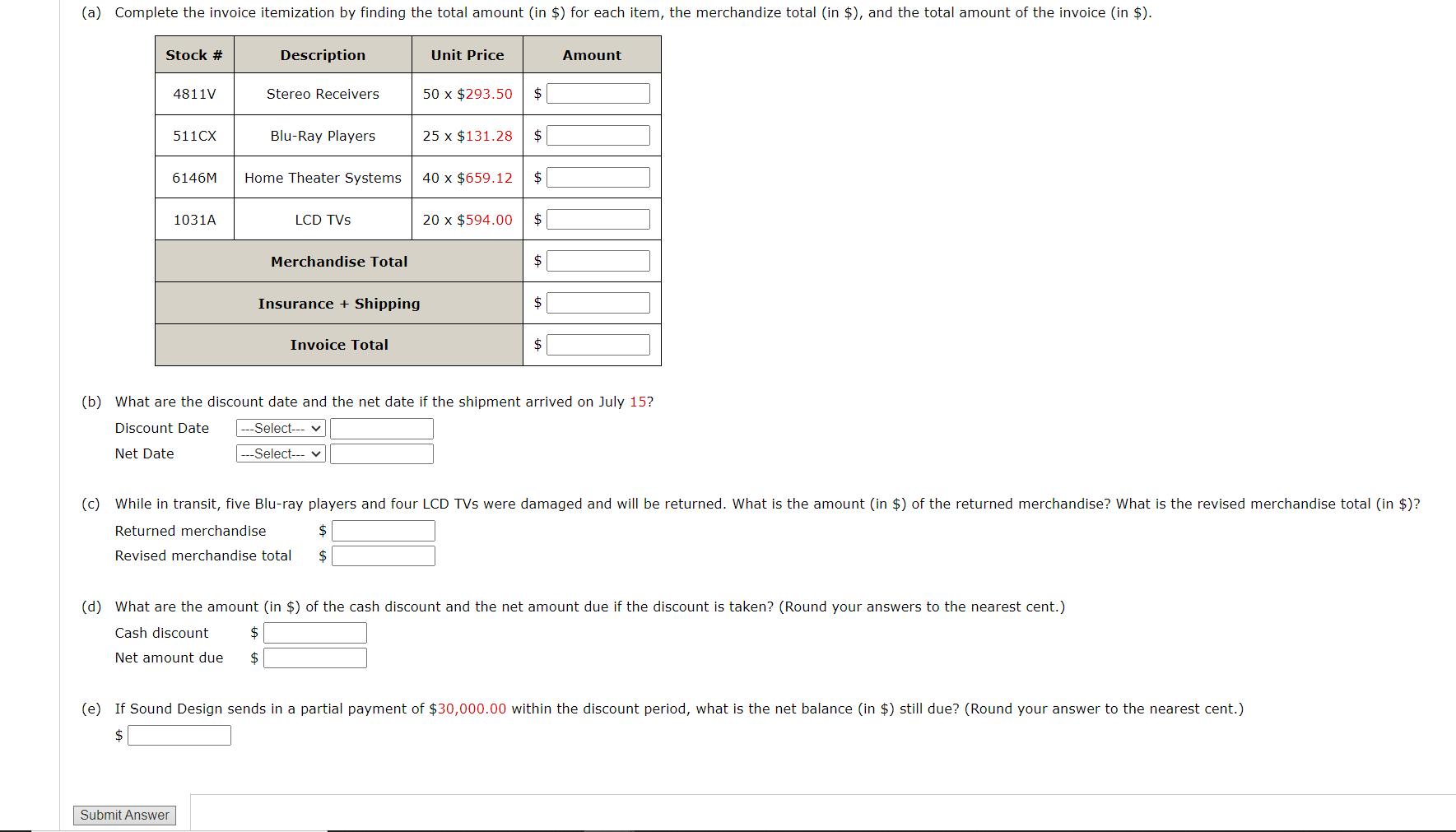 (b) What are the discount date and the net date if