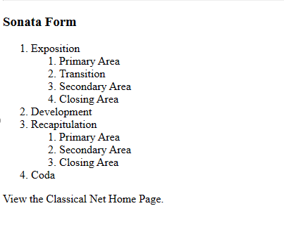  Create a webpage in HTML include Horizontal line Sonata Form 1.