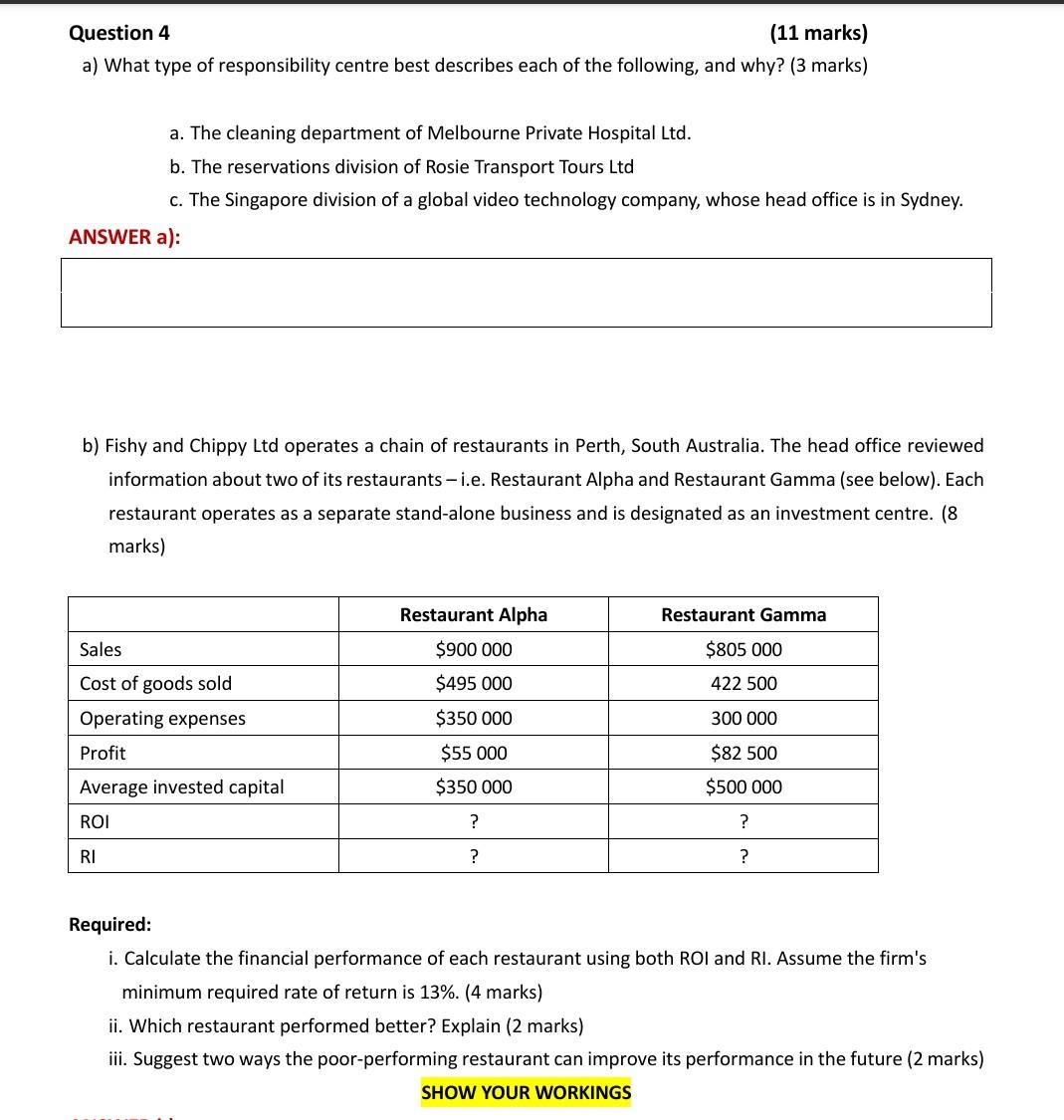  HA2011 FULL QUES a and b ans Question 4 (11 marks)