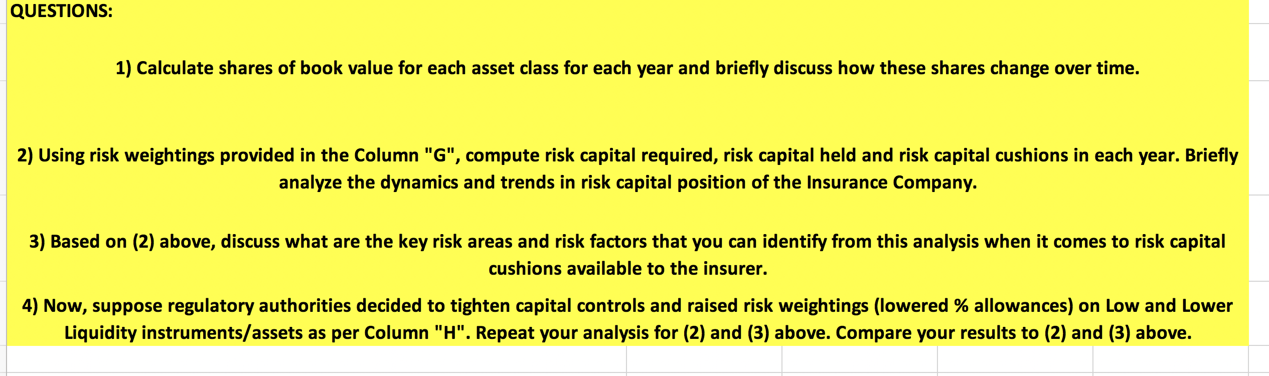 formulas where necessary. Thank you in advance! Please calculate the risk capital