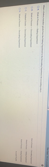  This Out: 100 ps possible When a bakery transfers goods from