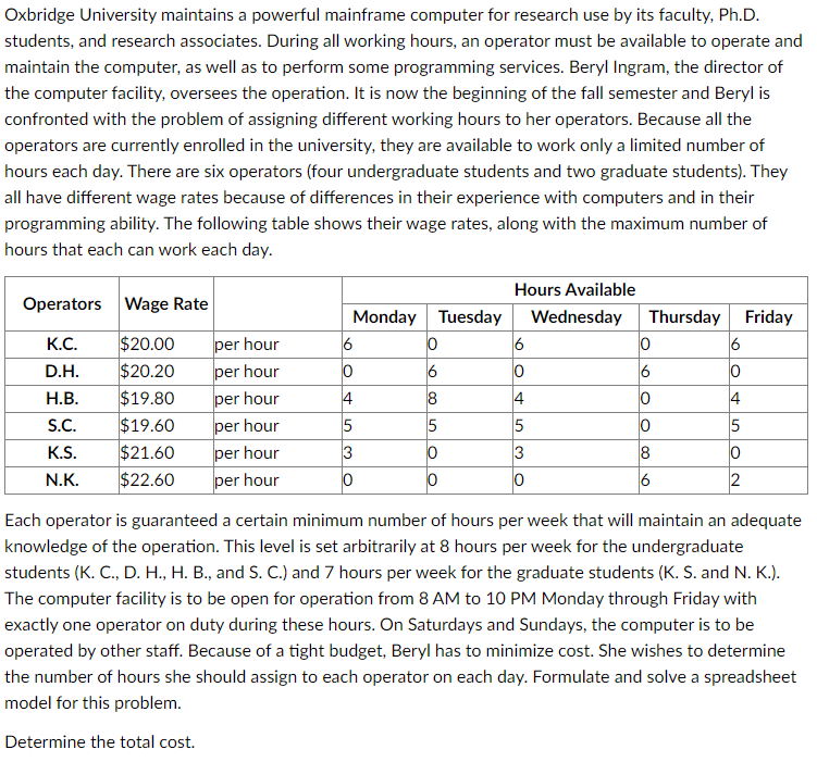 I have to solve this problem using Solver in Excel (needs constraints,