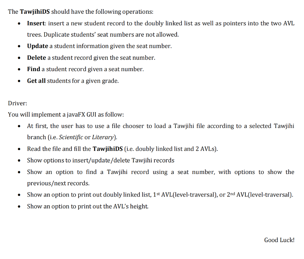 student Tawjihi records database. As what we have in the first project,