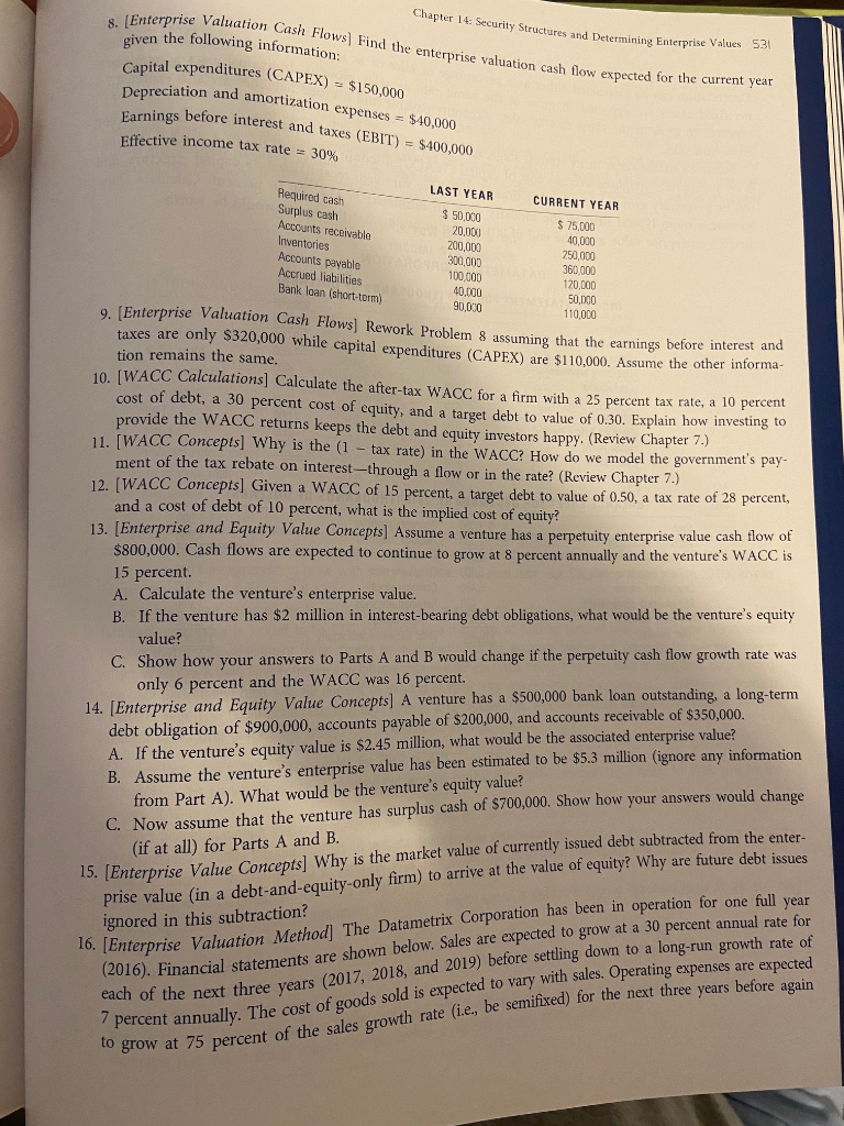 Help with #8? Chapter 14: Security Structures and Determinine Enterprise Values 33