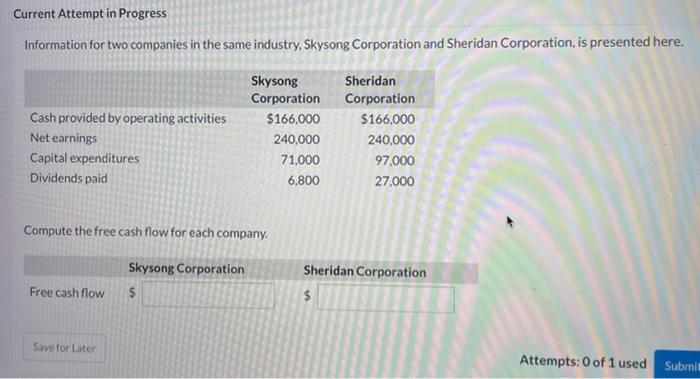  Current Attempt in Progress Information for two companies in the same