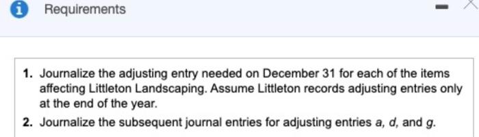 only at the end of the year. (Record debits first, then credits.