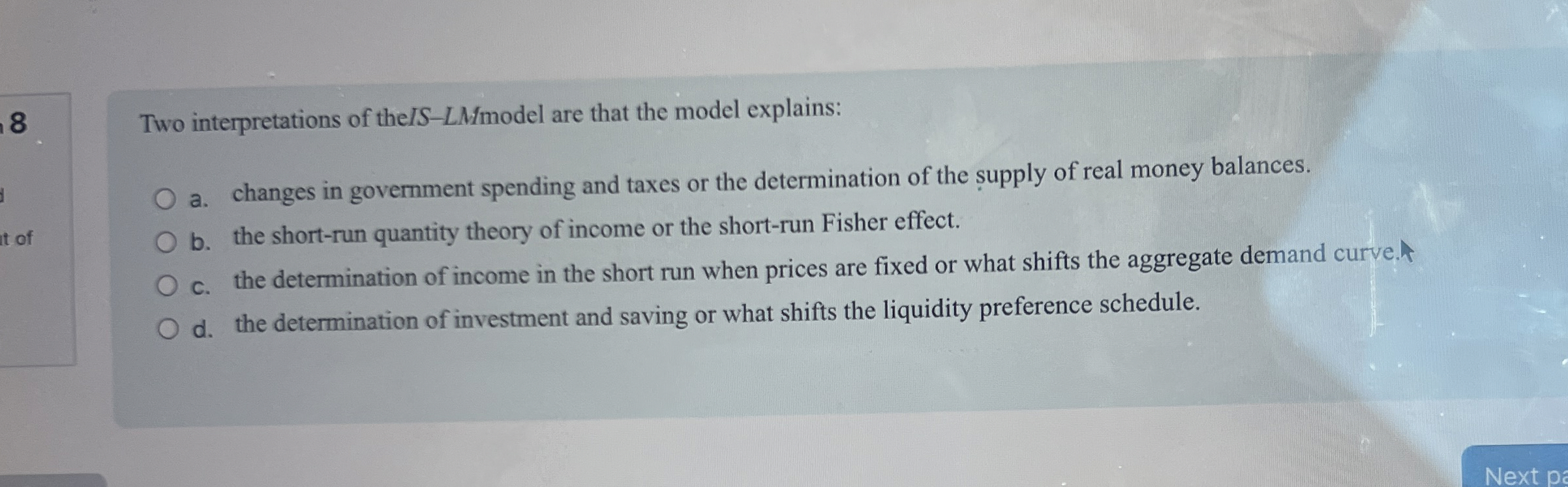  8 Two interpretations of the ?S-LM model are that the model