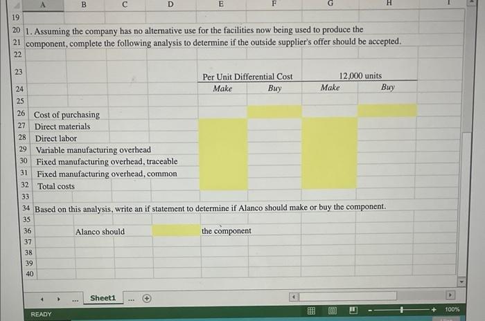 currently manufacturing all of its own component parts. An outside supplier has