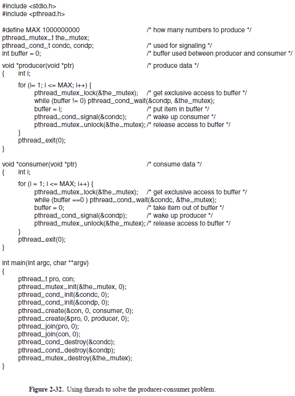 Implement a multi-threaded producer-consumer problem with PThreads library in C. The producer-consumer