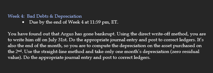 which accounts you will need. Using the information listed below, put the