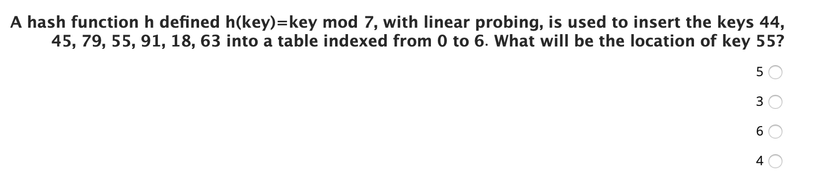has n2 edges. A hash function h defined h(key)=key mod 7, with