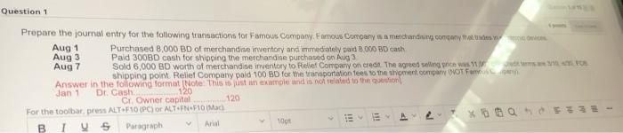 Urgent Help Please urgent helppp please Question 1 Prepare the journal entry