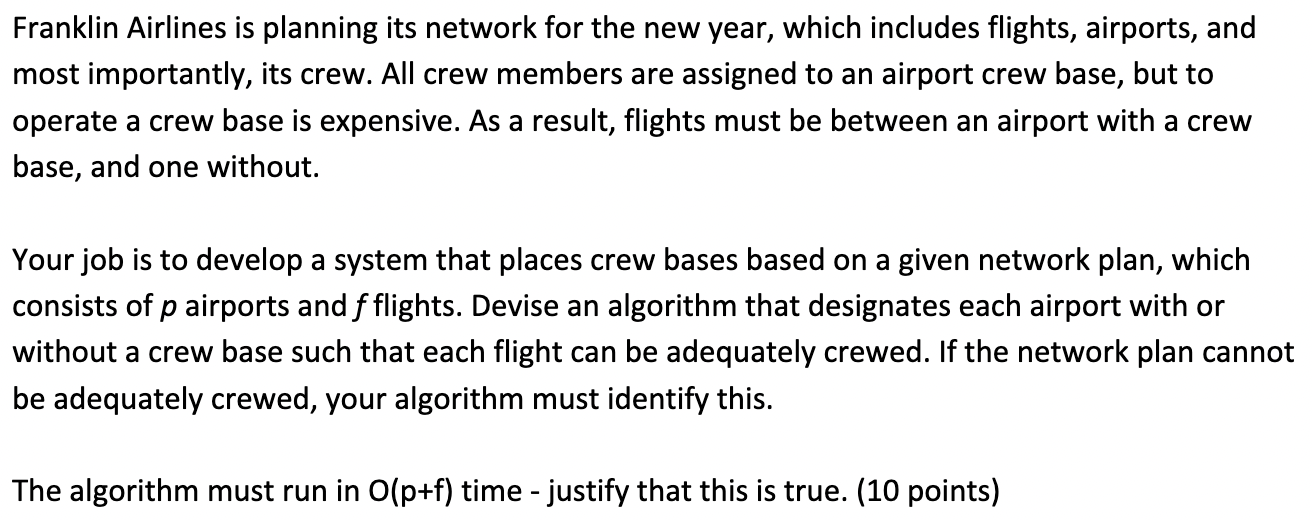 How do you create this algorithm using BFS (Breadth-first search)? Franklin Airlines