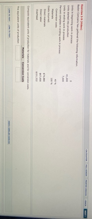  CALCULATOR FULL SCREEN PRINTER VERSION BACK NEXT 41,600 7,600 Exercise 3-9