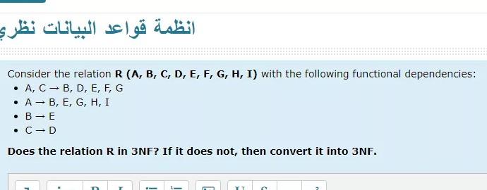 Consider the relation R (A, B, C, D, E, F, G,