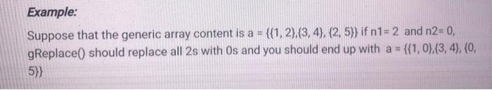takes a 2D array of generic elements and two scalars of the