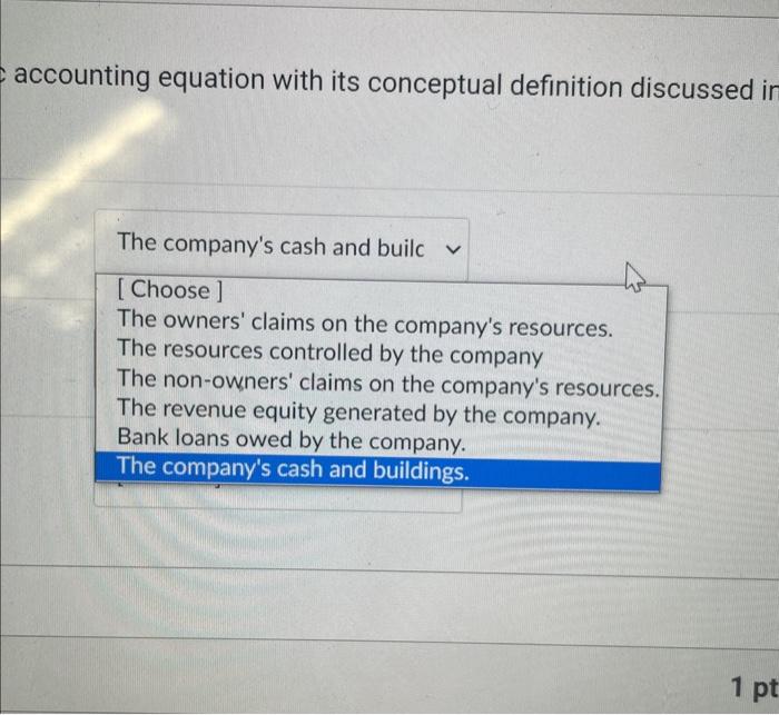 definition discussed in class. Assets Liabilities Stockholder's Equity accounting equation with its