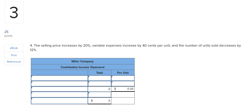 Per Unit Sales (34,000 $272,000 $8.00 units) Variable expenses 170,000 5.00 Contribution