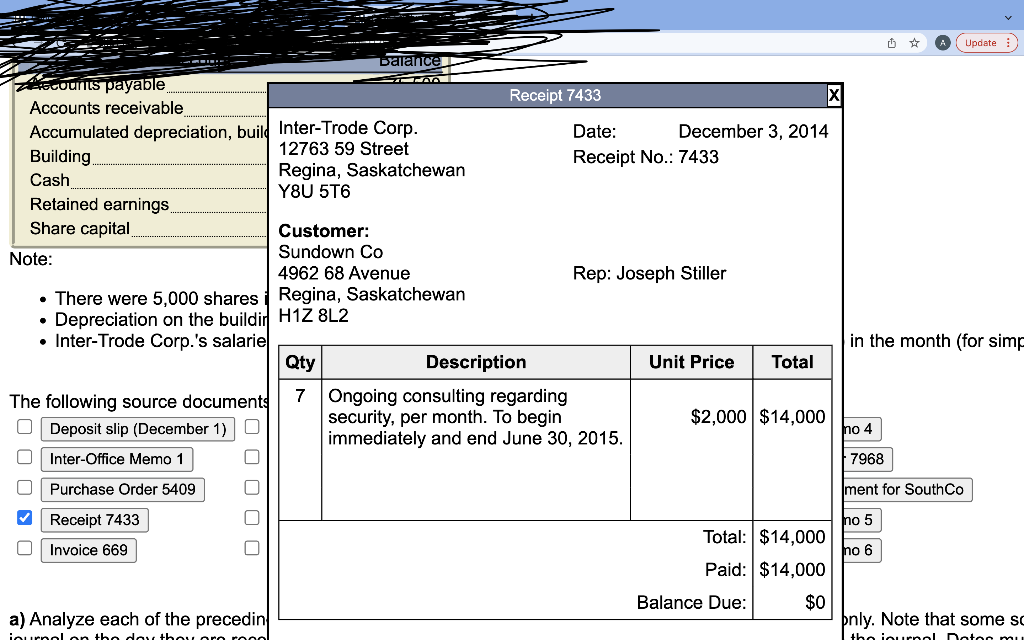 2014. Account Balance Accounts payable. 75,500 Accounts receivable 95,500 Accumulated depreciation, building.