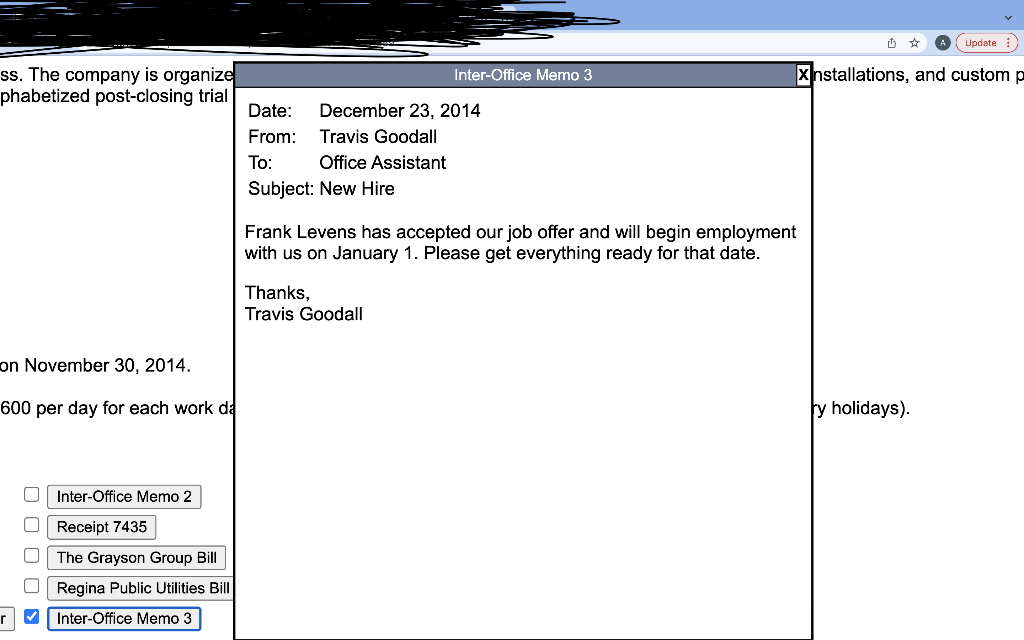 Invoice 669 Inter-Office Memo 6 a) Analyze each of the preceding source
