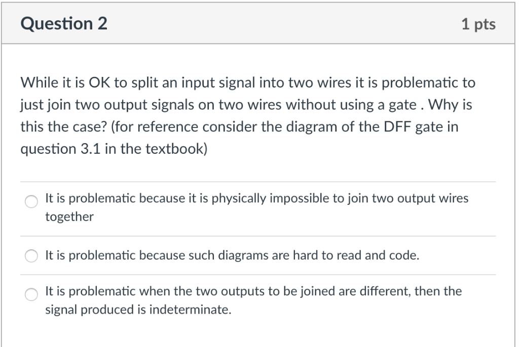  Question 2 1 pts While it is OK to split an