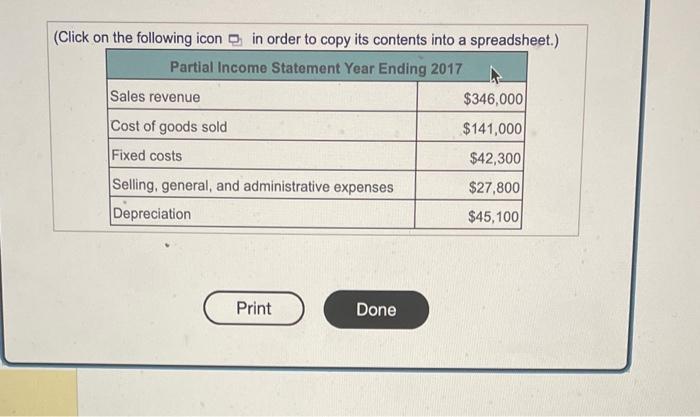 the popup window, . Complete the partial income statement if the company