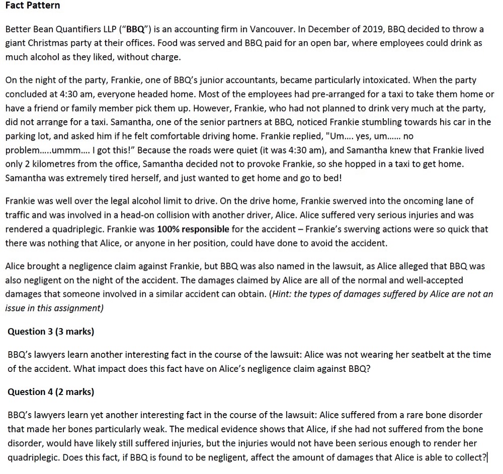  Fact Pattern Better Bean Quantifiers LLP ("BBQ") is an accounting firm