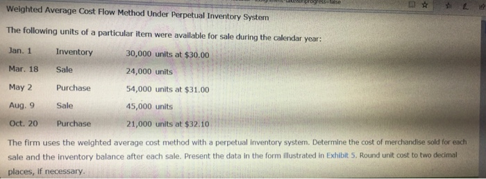 Purchase 20 Sale 24 Sale 30 Purchase 58 units @ $54 40