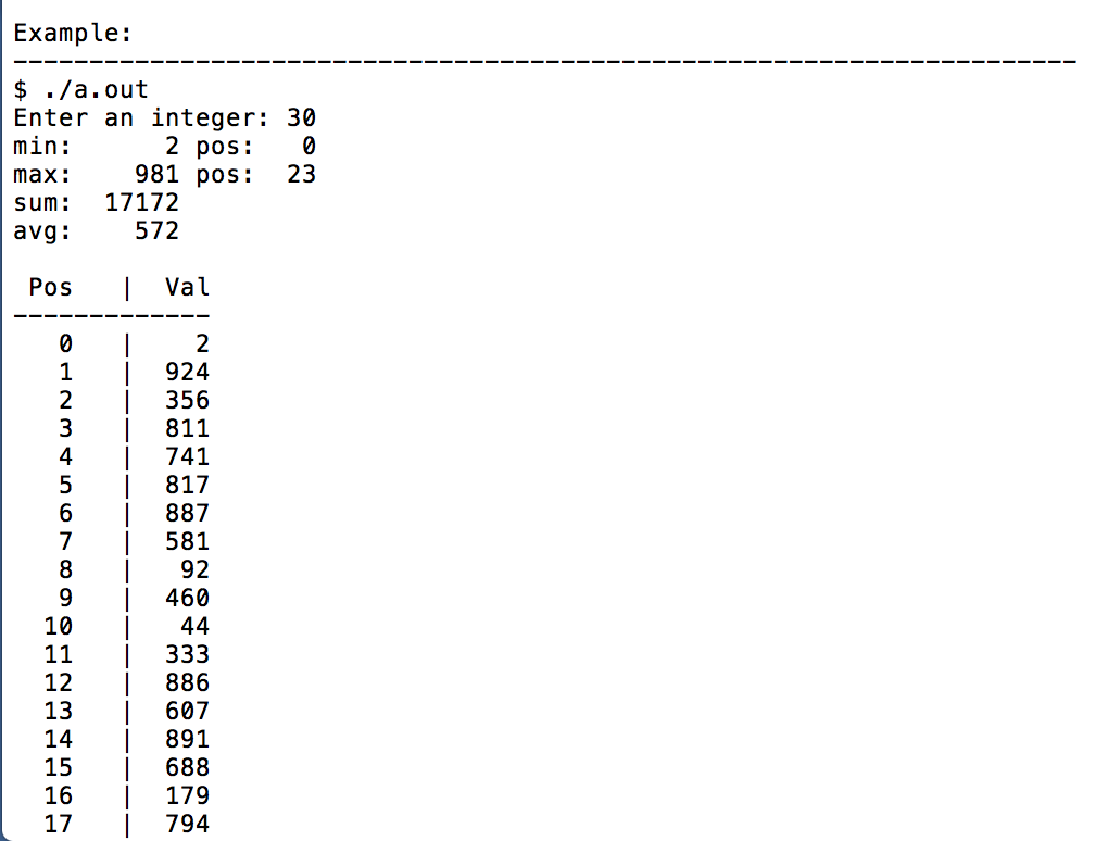 the user how many numbers they would like generated. Your program will