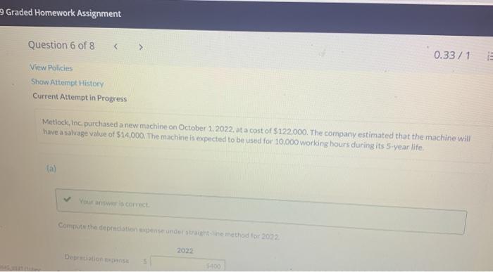 $122.000. The company estimated that the machine will have a salvage value